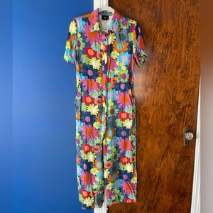 Lazy Oaf Floral 70’s Style Jumpsuit Sz 6